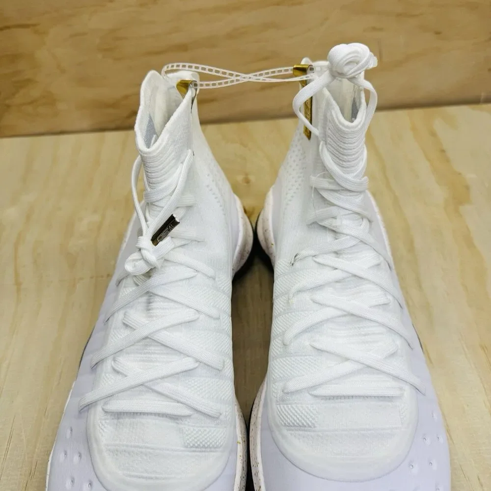 NEW Under Armour Curry 4 Retro White Gold Basketball Shoes Men Sz 12 1298306-111